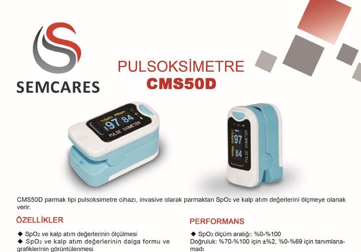 Parmak Tipi Pulse Oksimetre Cihazı Semcares CMS50D