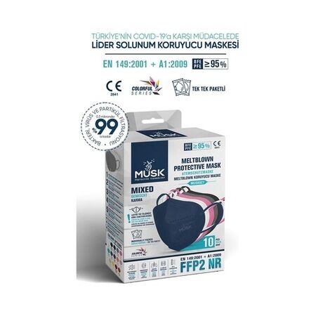 KORUYUCU MUSK FFP2 / N95 MASKE – KARMA (MIXED) RENK (20 ADET)