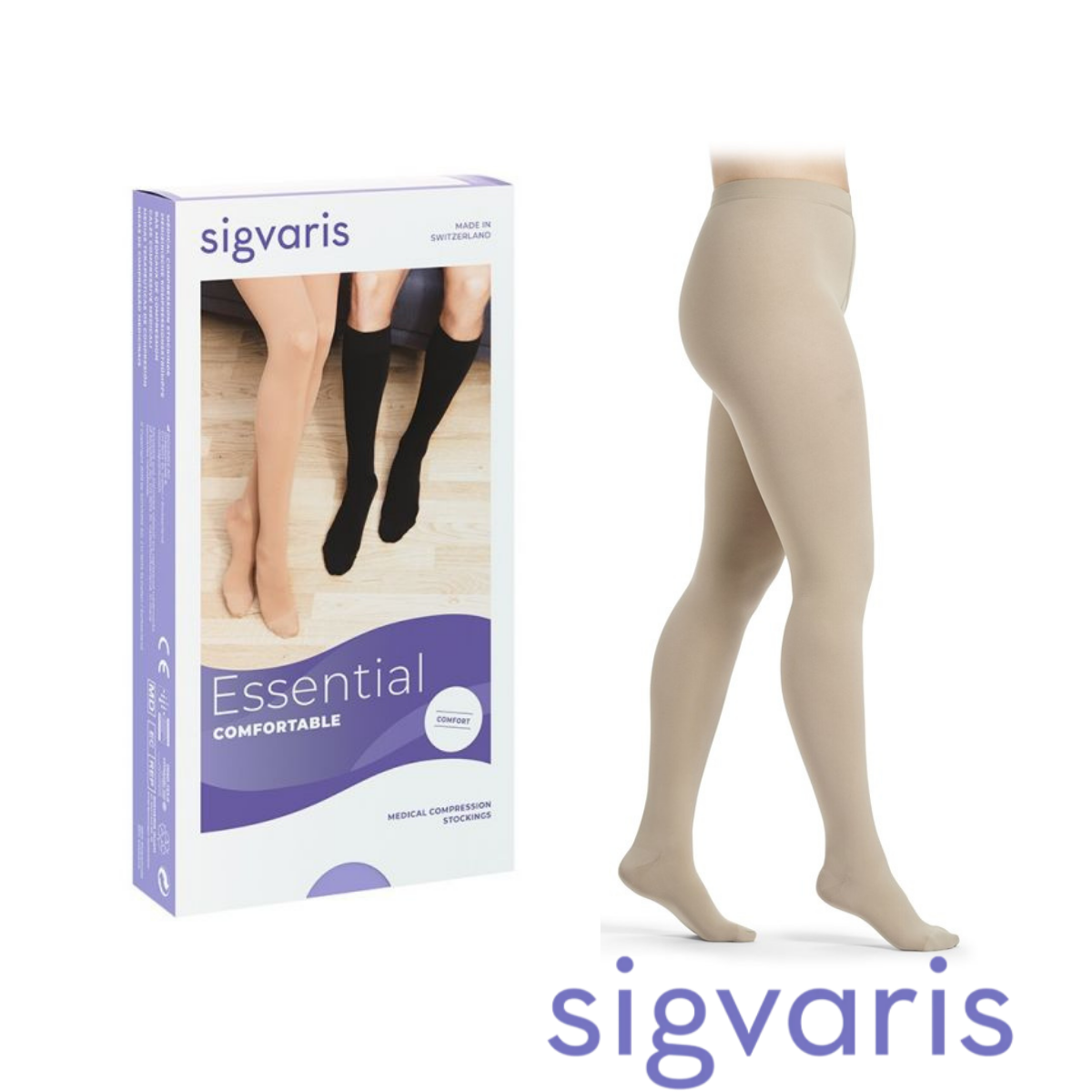 Sigvaris Comfortable Serisi Külotlu Varis Çorabı Opak Görünüm