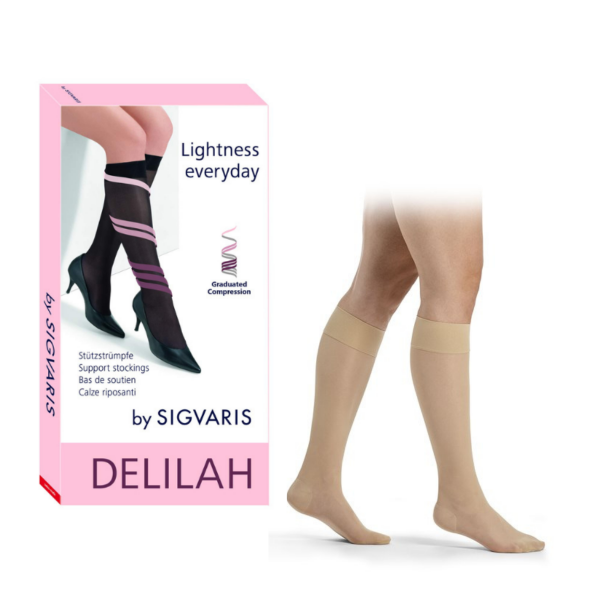 Dellilah 140 Den Mesh Diz Altı Varis Çorabı- Profilaktik Dinlendirici / Zarif Yarıtansparan Görünüm By Sigvaris