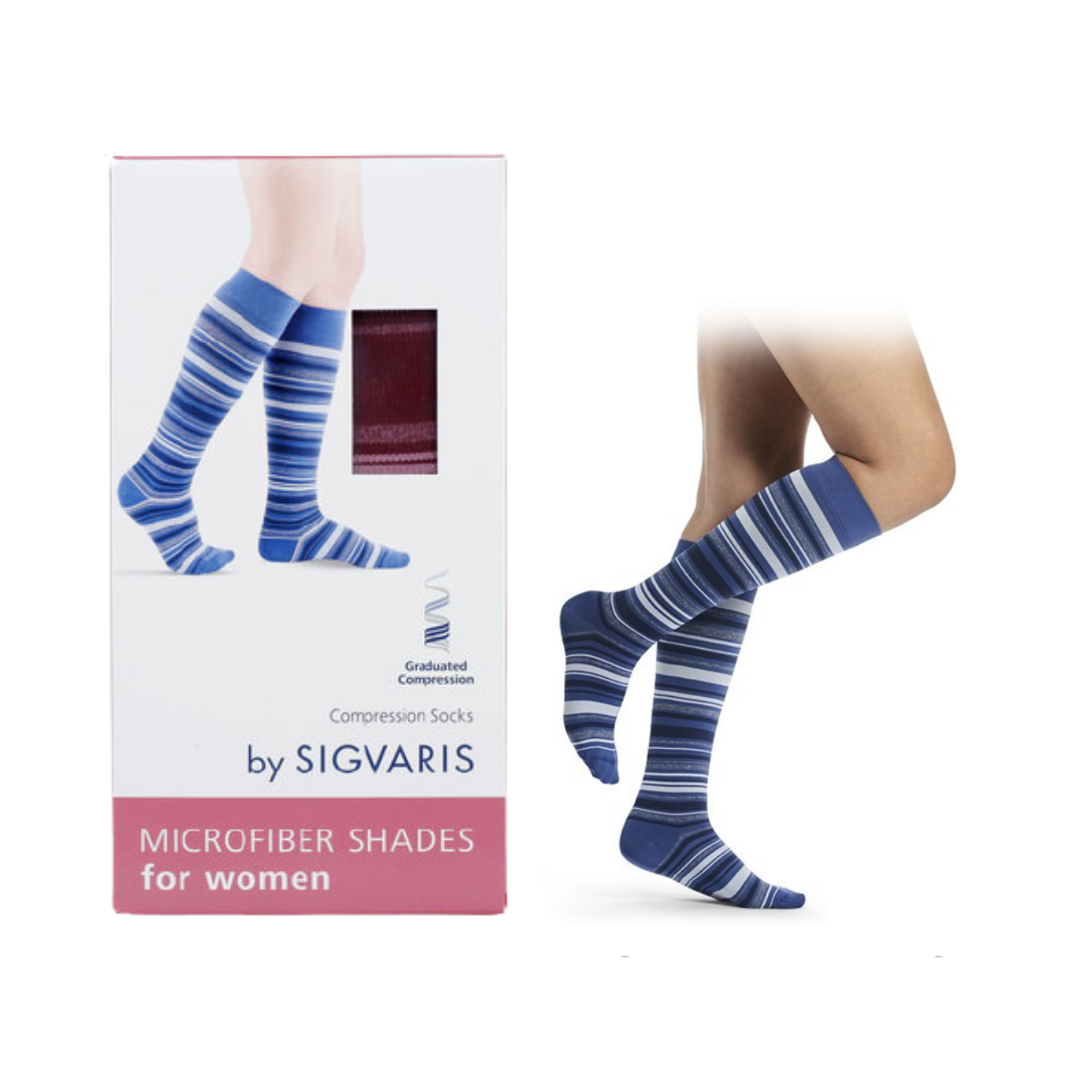 Microfiber Shades Mini Stripes Jeans Desenli Kadın Dizaltı Varis Çorabı