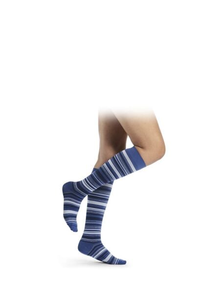 Microfiber Shades Mini Stripes Jeans Desenli Kadın Dizaltı Varis Çorabı