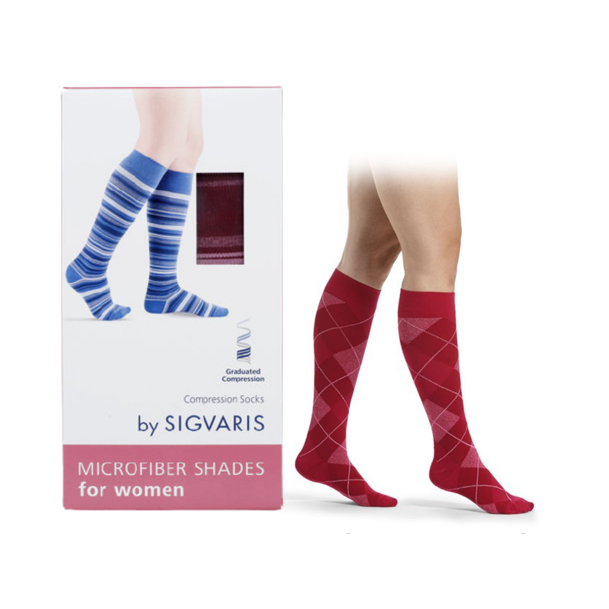 Microfiber Shades Argyle Cherry Desenli Kadın Dizaltı Varis Çorabı